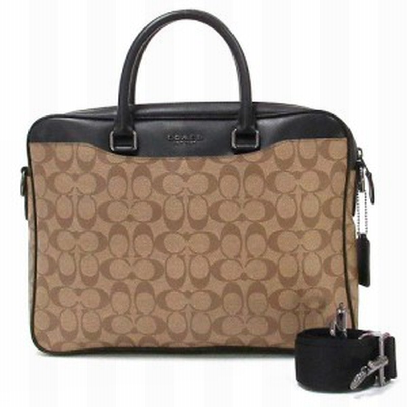 コーチ バッグ メンズ ビジネスバッグ Coach アウトレット ベケット コンパクト ブリーフ シグネチャー キャンバス メンズ F Qbtn