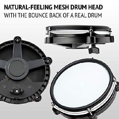 LyxJam 7-Piece Electronic Drum Kit, Professional Drum Set with Real Mesh Fabric, 209 Preloaded Sounds, 50 Play-Along Songs, Recording Capability, Cymb