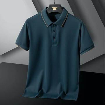 男Polo衫短袖 商務休閒條紋翻領上衣 吸汗不粘身爽感翻領T恤 POLO 多色可選 韓版緊身休閒上衣