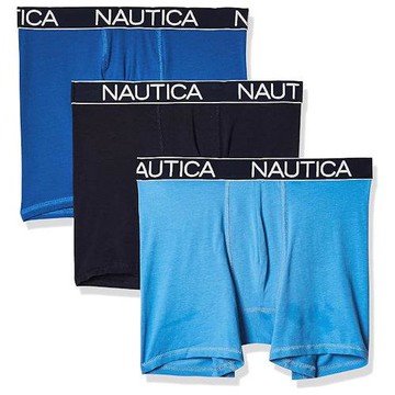NAUTICA  2024男時尚透氣藍色系四角修飾內著混搭3件組