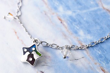 琺瑯彩繪系列  愛情呢喃 星型手鍊 星空/極光 HBRJA0809B