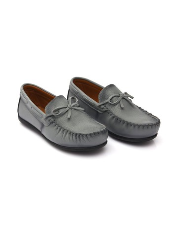 Moustache - tie-fastened slip-on loafers - kids - Artificial Leather/Leather/Rubber - 29 - Grey