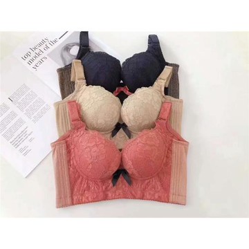 美容院加厚寬小平胸文胸聚攏內衣女黑色調整型側收副乳防下垂外擴
