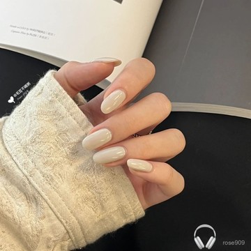 💥加一爆款💥現貨 隔日達【奶白】奶白穿戴甲 純色穿戴甲 簡約穿戴甲 純欲穿戴甲 新年戰甲 短款美甲 短橢圓穿戴甲