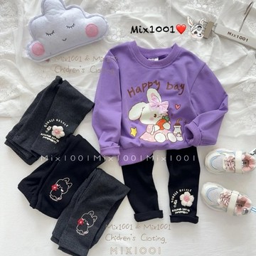 🌈✨mix1001 小紅花刺繡兔兔內搭褲✨兒童可愛繡線兔兔內搭褲 5-17