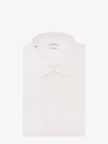 Slim fit cotton shirt with plastron - NUGNES 1920 - gender_Man