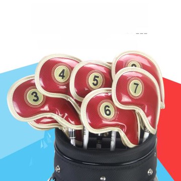 新款熱銷高爾夫鐵桿套高檔水晶PU防水面料鐵桿保護套高爾夫配件