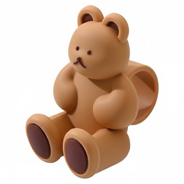 沐慕家居 靜音小熊門把防護套 4件組 矽膠材質  6 x 2.2 x 3.9cm  巧克力色