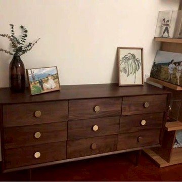 置物架 儲物櫃 收納櫃 北歐實木斗柜現代簡約櫻桃木客廳臥室收納儲物柜抽屜復古柜子九斗 八折下殺wy28