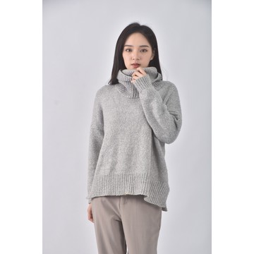 (XL) 質感高領灰色長袖上衣二手衣