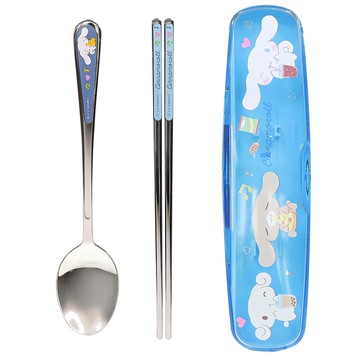 Cinnamoroll 大耳狗喜拿 小盒湯筷盒組 扁  大耳狗 不鏽鋼  湯匙 + 筷子 + 盒子  1組