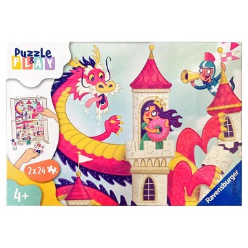 Ravensburger 維寶 拼圖扮演游戲 甜甜圈與龍 Set 4歲以上 2x24片  48片  1盒