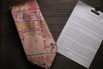 衛星俯瞰圖蠶絲領帶獨特氣質紳士摯愛款式necktie