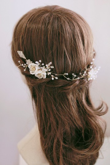 新娘頭飾 - 華麗串珠花型款 Boho Bridal Headpiece(一套3件)