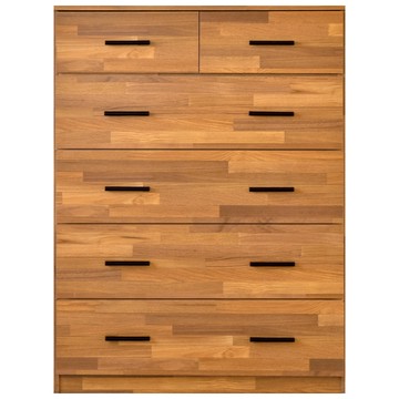 《HOPMA》美背工業風多功能六抽斗櫃 台灣製造 床頭櫃 抽屜櫃 衣物收納櫃 梳妝台邊櫃-拼版柚木