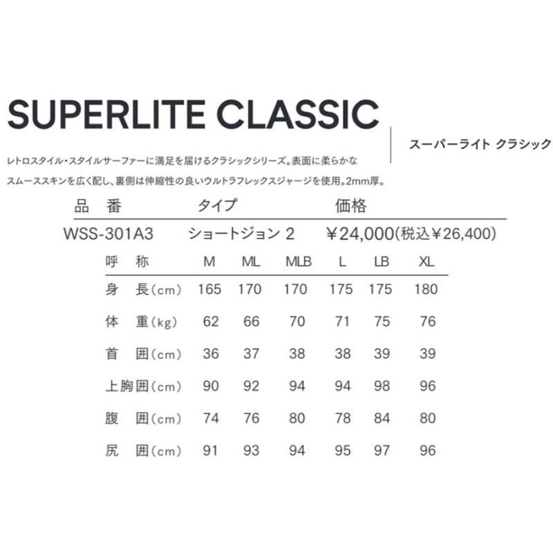 オニール O'NEILL SUPER LITE CLASSIC スーパーライトクラシック ショートジョン2 2ｍｍ WSS-301A3  ウェットスーツ ウエツト 限定 メンズ スキン LINEショッピング