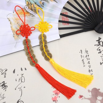 🔥黃銅五帝錢福祿招財吉祥花飾 中國結吊飾 銅錢吊飾🔥汽機車吊飾 吊墜 鑰匙圈🔥納福招財開運 鎮宅安宅 消災擋煞