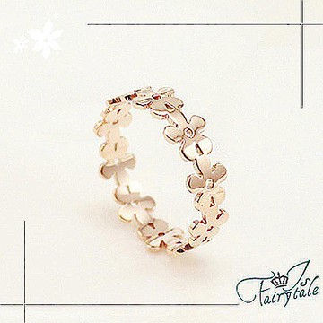 iSFairytale伊飾童話 仙女花圈 鈦鋼玫瑰金戒 多尺寸可選