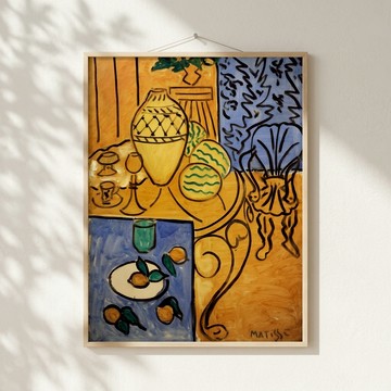 LIGHTO 掛畫｜馬諦斯 Henri Matisse｜Interior, Yellow and - 黑色鋁框-中尺寸