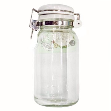 SEISHO 星硝 日本製透明玻璃按壓式保存瓶/調味料罐 300ml  1個