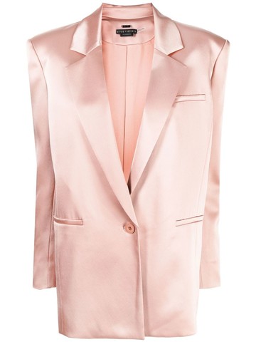 alice + olivia - satin-finish single-breasted blazer - women - Triacetate/Polyester/Polyester - 10 - Pink