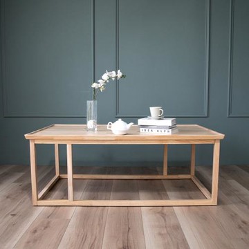 【H&D東稻家居】北歐風實木長方大茶几-2色