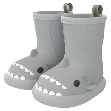 JAR 嚴選 可愛鯊魚兒童雨鞋 200mm 灰色
