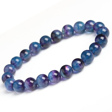 市面罕見-貓眼冰種西瓜螢石手鏈女男款  簡約圓珠手串飾品送證書