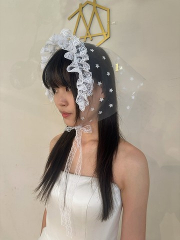 MISE Bonnet Collection/星星蕾絲三角巾帽