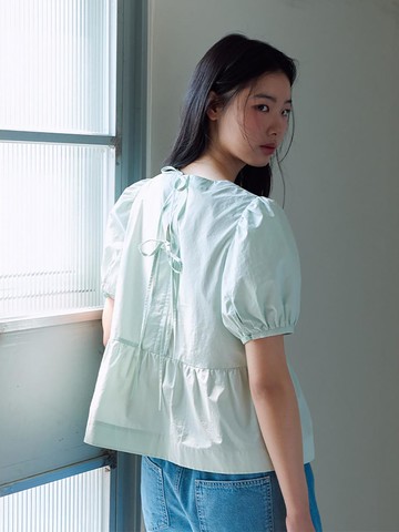 Peplum Blouse [Light Green] (KE5560M02L)