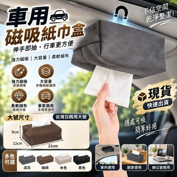 🚀現貨6h🚀吸頂面紙盒 車用面紙盒 麂皮絨磁吸吸頂紙巾盒 衛生紙盒 掛式 車用 磁吸車頂抽紙盒天窗紙巾盒掛式 椅背後座紙