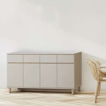 文創集 蒲田5尺岩板四門四抽低餐櫃-150x40x81cm免組