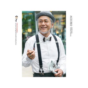 春秋爸爸襯衫長袖中老年男白襯衣老人秋裝純棉寬松牛津紡上衣爺爺