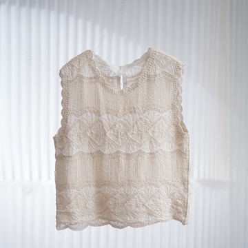 立體刺繡蕾絲無袖背心007939