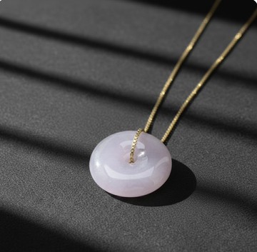 【願‧平安】冰種紫羅蘭平安扣項鍊 | 天然緬甸玉翡翠A貨 | 送禮