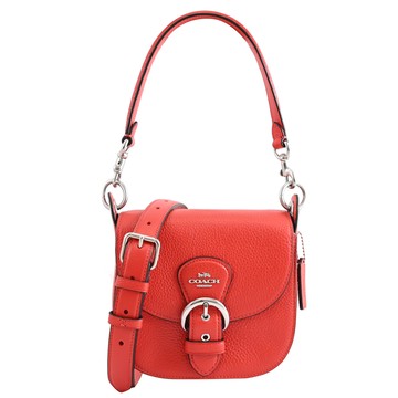 COACH C5685 Kleo 翻蓋肩斜兩用馬鞍包.珊瑚紅