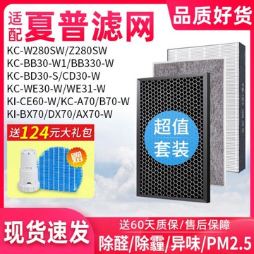 適配夏普KC-ZW280SW濾網WB3/CE60/BD/BB30-W/W1濾芯S/FZ-BB30W1X