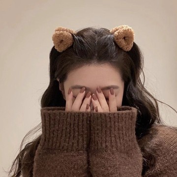 優選好物 | 小熊感~毛茸茸耳朵小抓夾 劉海夾髮夾 羊羔毛夾子 頭飾