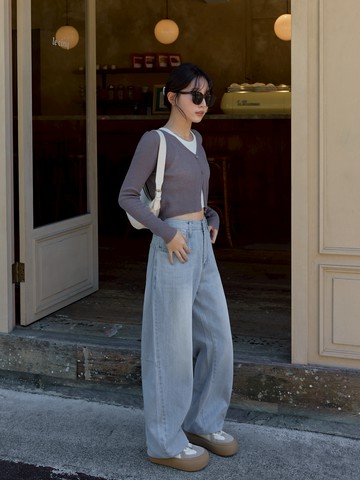 梨形推薦 高腰廓形牛仔褲