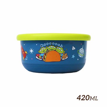 『HOUSUXI‧舒希』迪士尼玩具總動員系列-三眼怪-不鏽鋼雙層隔熱碗420ml(A3)