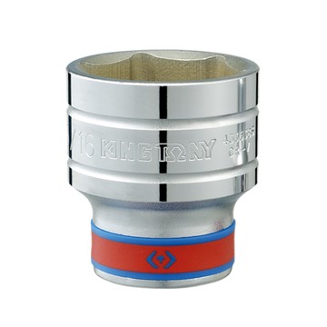 KING TONY 金統立 英制六角標準套筒 鉻釩合金鋼 拋光 鍍鉻 4球槽定位功能  1個