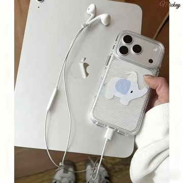 iphone保護殼.ins風簡約小象適用iPhone17Promax手機殼蘋果16高透15/14大孔13新