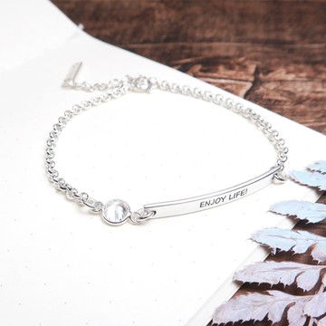 ART64 純銀 閃耀星願純銀手鍊 白鑽 925純銀客製化刻字手鍊