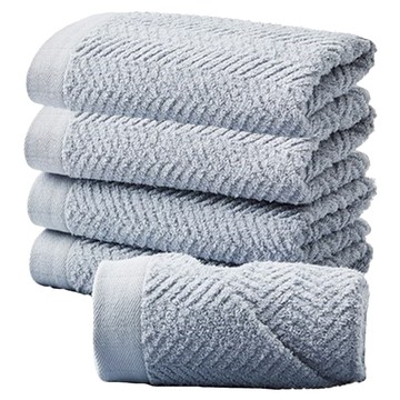 SOFT TOUCH Bath&Living 人字紋飯店毛巾 200g 40支 精梳棉  藍色  5條