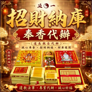 ✨【招財納庫・奉香代辦】 庫滿財豐 聚財招福  財源廣進 道長親持秘儀・無效退款・助您開運納福✨