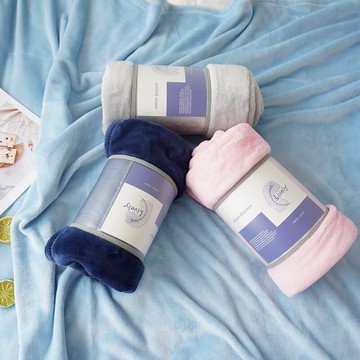 出口美國純色baby色法蘭絨毛毯單層加厚毯子保暖午睡毯蓋毯休閑毯