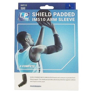 LP SUPPORT 運動防護系列 強盾防撞護臂套  L  黑色  1個