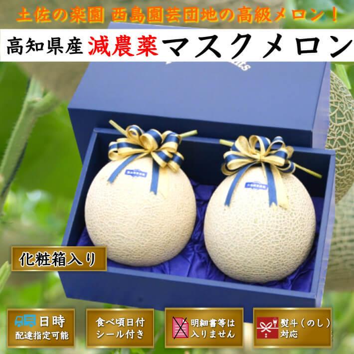 贈答用 高級ギフト箱 厳選マスクメロン 大玉(約1,5ｋｇ×2) フルーツ 果物