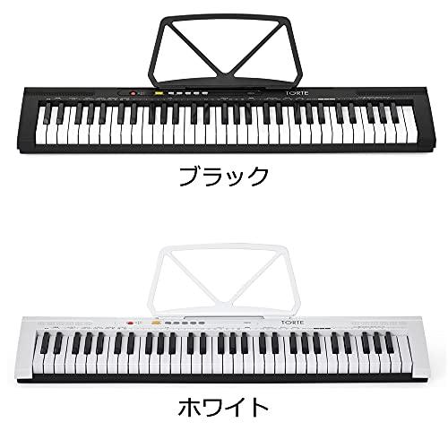 TORTE トルテ 電子キーボード 61鍵盤 日本語表記 300ボイス 軽量スリム設計 TSDK-61 BK 初心者向け 教本付きライトセット
