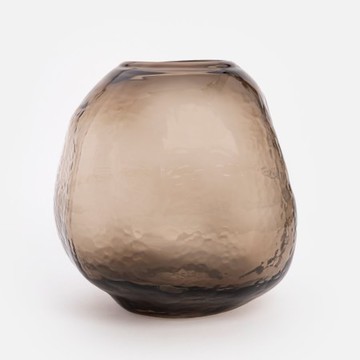 瑞典DBKD PEBBLE玻璃花器26cm 深棕